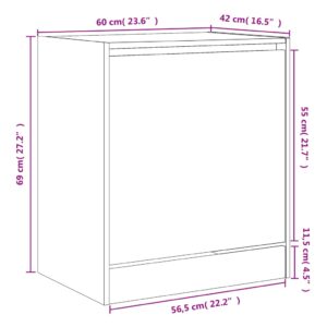 vidaXL Skohylla betonggrå 60x42x69 cm konstruerat trä - Bild 9