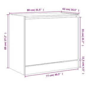 vidaXL Skoställ rökfärgad ek 80x42x69 cm konstruerat trä - Bild 9