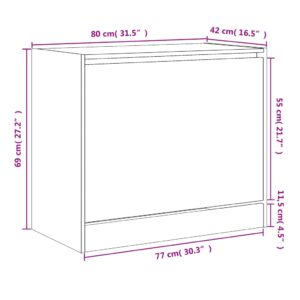 vidaXL Skohylla brun ek 80x42x69 cm konstruerat trä - Bild 9