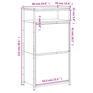 vidaXL Skohylla sonoma-ek 60x34x112 cm konstruerat trä - Bild 9