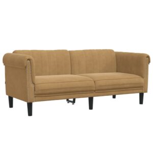 vidaXL Soffa 2-sits brun sammet - Bild 2