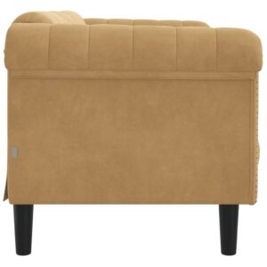 vidaXL Soffa 2-sits brun sammet - Bild 5