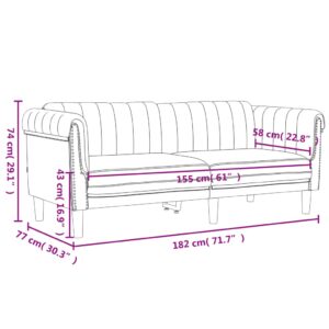 vidaXL Soffa 2-sits brun sammet - Bild 9