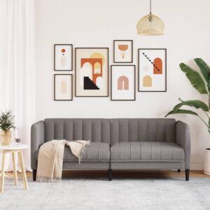 vidaXL Soffa 2-sits taupe tyg - Bild 3