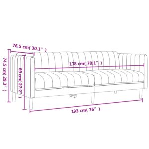 vidaXL Soffa 3-sits mörkgrå tyg - Bild 9