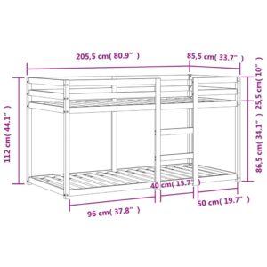 vidaXL Våningssäng vaxad brun 80x200 cm massiv furu - Bild 9