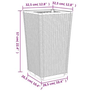 vidaXL Odlingslådor 4 st ljusgrå 32,5x32,5x57 cm PP - Bild 9