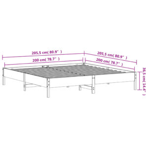 vidaXL Sängram vit 200x200 cm massiv furu - Bild 9