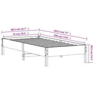 vidaXL Dagbädd vit 75x190 cm massivt furu - Bild 9