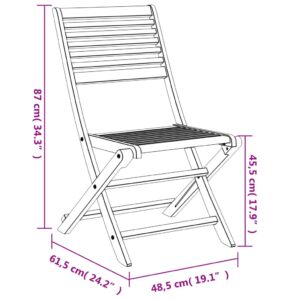 vidaXL Hopfällbara trädgårdsstolar 2 st 48,5x61,5x87 cm massiv akacia - Bild 10