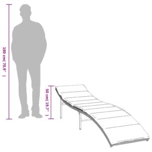 vidaXL Solsängar 2 st med bord brun konstrotting - Bild 10