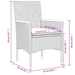 vidaXL Trädgårdsstolar med dynor 2 st beige konstrotting - Bild 10