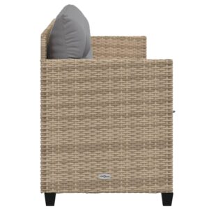 vidaXL Solsäng med dynor beige konstrotting - Bild 5