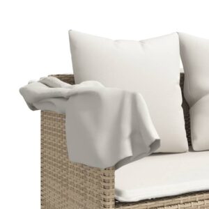 vidaXL Solsäng med dynor beige konstrotting - Bild 8