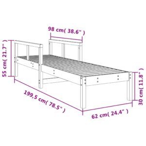 vidaXL Solsäng vit 199,5x62x55 cm massiv furu - Bild 10