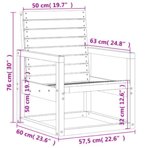 vidaXL Trädgårdsstol 57,5x63x76 cm massiv furu - Bild 9