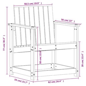 vidaXL Trädgårdsstol vaxbrun 62x56x77 cm massiv furu - Bild 9