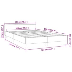 vidaXL Sängram med huvudgavel cappuccino 120x190 cm konstläder - Bild 9