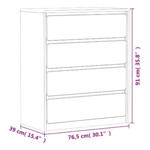 vidaXL Byrå SAUDA ek 76,5x39x91 cm massiv furu - Bild 8