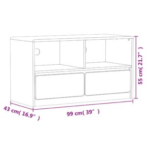 vidaXL Tv-bänk SAUDA ek 99x43x55 cm massiv furu - Bild 8