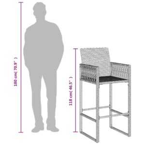 vidaXL Barstolar för trädgården 2 st brun konstrotting - Bild 10