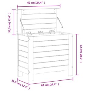 vidaXL Fotpall för trädgården vit 62x31,5x52 cm massiv furu - Bild 10