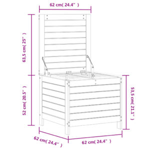 vidaXL Trädgårdspall vaxbrun 62x63,5x53,5 cm massiv furu - Bild 10