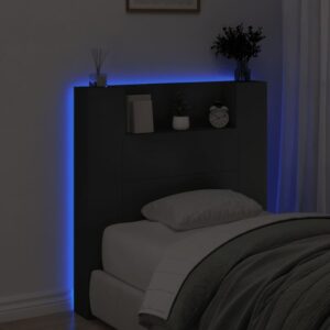 vidaXL Sänggavel med LED svart 100x16,5x103,5 cm - Bild 4