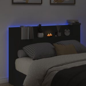 vidaXL Sänggavel med LED svart 160x16,5x103,5 cm - Bild 4