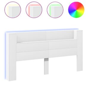 vidaXL Sänggavel med LED vit 200x16,5x103,5 cm - Bild 2