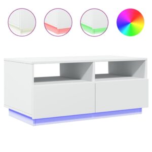 vidaXL Soffbord med LED vit 90x49x40 cm - Bild 2