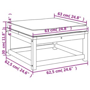 vidaXL Fotpall med dynor för trädgården massivt akaciaträ - Bild 8