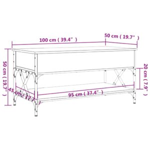 vidaXL Soffbord svart 100x50x50 cm konstruerat trä och metall - Bild 11