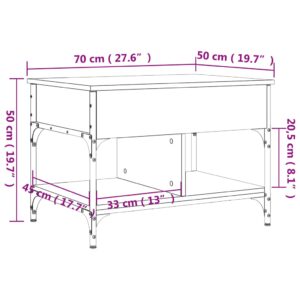 vidaXL Soffbord svart 70x50x50 cm konstruerat trä och metall - Bild 11