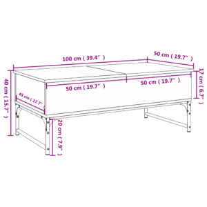 vidaXL Soffbord sonoma-ek 100x50x40 cm konstruerat trä och metall - Bild 11