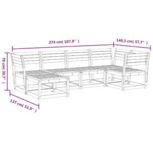 vidaXL Soffgrupp med dynor 6 delar impregnerad furu - Bild 8