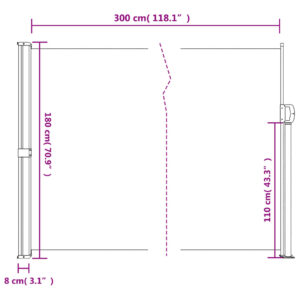 vidaXL Indragbar sidomarkis gräddvit 180x300 cm - Bild 10