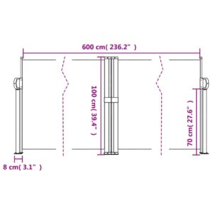 vidaXL Infällbar sidomarkis blå 100x600 cm - Bild 10