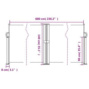 vidaXL Infällbar sidomarkis blå 140x600 cm - Bild 10