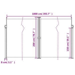 vidaXL Infällbar sidomarkis blå 200x1000 cm - Bild 10