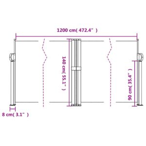 vidaXL Infällbar sidomarkis blå 140x1200 cm - Bild 10