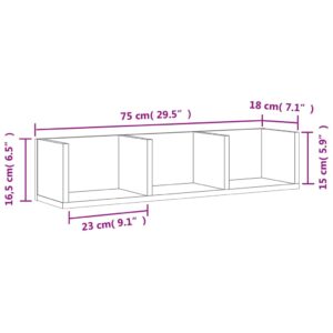 vidaXL Väggskåp 2 st vit 75x18x16,5 cm konstruerat trä - Bild 11