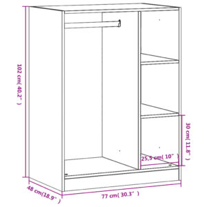 vidaXL Garderob rökfärgad ek 77x48x102 cm konstruerat trä - Bild 11