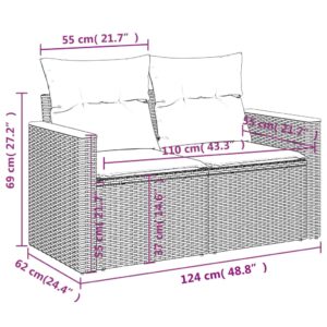 vidaXL Loungegrupp 10 delar med svarta dynor konstrotting - Bild 11