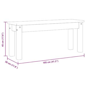 vidaXL Matbänk Panama grå 105x30x45 cm massiv furu - Bild 8