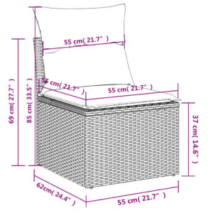 vidaXL Loungegrupp 10 delar med svarta dynor konstrotting - Bild 11