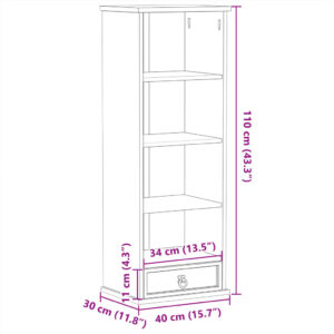 vidaXL CD-hylla Corona 40x30x110 cm massiv furu - Bild 9