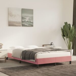 vidaXL Sängram rosa 120x190 cm Sammet - Bild 3