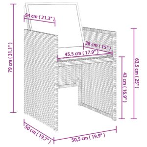 vidaXL Trädgårdsstolar med dynor 4 st beige konstrotting - Bild 11