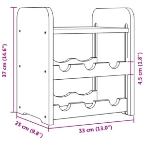 vidaXL Vinställ med hylla 33x25x37 cm massiv furu - Bild 9